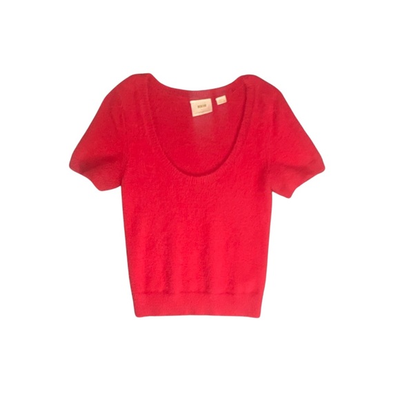 Maeve by Anthropologie red fuzzy sweater - Picture 2 of 4